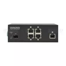Коммутатор PoE OSNOVO SW-40501/IC промышленный Fast Ethernet на 6 портов: 4 x FE(10/100Base-T) с PoE (до 30W) + 1 x FE(10/100Base-T) + 1 x FE SFP(100B