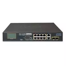 Коммутатор PoE Planet FGSD-1022VHP 8x10/100TX 802.3at PoE + 2xGE TP/SFP combo Desktop с LCD PoE Moni