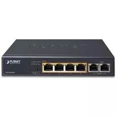 Коммутатор PoE Planet FSD-604HP 4-Port 10/100TX 802.3at POE + 2-Port 10/100TX Desktop Switch (60W POE Budget, 250m Extend mode, fanless, internal Powe