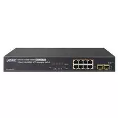 Коммутатор PoE Planet GS-4210-8P2S управляемый, IPv4/IPv6, 8xGE 802.3at POE+ 2x100/1000X SFP (120W)