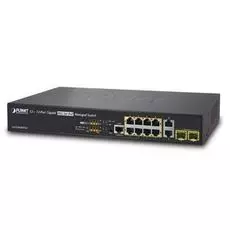 Коммутатор PoE Planet GS-5220-8P2T2S управляемый, IPv4/IPv6 L2+/L4 8xGE 802.3at High Power PoE + 2x100/1000SFP + 2x10/100/1000T RJ45 (240W)