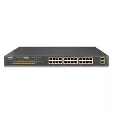 Коммутатор PoE Planet GSW-2620HP неуправляемый, 24x10/100/1000T 802.3at POE + 2x1000X SFP (220W) 19"