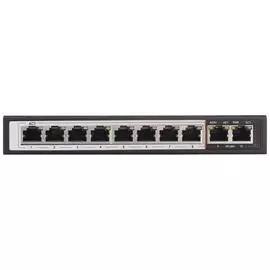 Коммутатор PoE REDLINE RL-SW8P2 1-8 порты с поддержкой PoE, 2*RJ45 (10/100Mbps), макс 30 Вт, суммарно 96 Вт