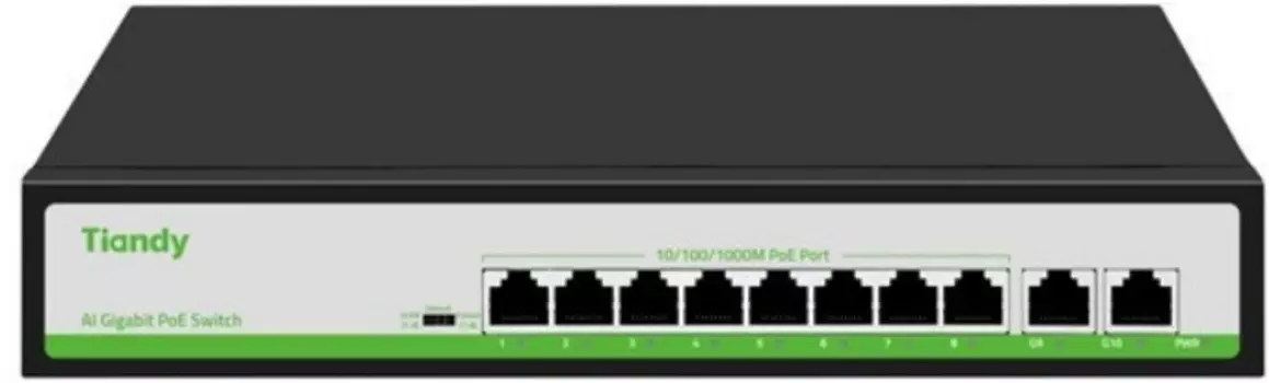 Коммутатор PoE TIANDY TC-P3S010 G/0820/AT/110 неуправляемый