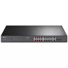 Коммутатор PoE TP-LINK TL-SL1218MP 16 х RJ45 10/100 Мбит/с + 2 SFP-слота, поддержка 802.3at/af, до 192 Ватт питание по PoE, монтируемый в 19" стойку