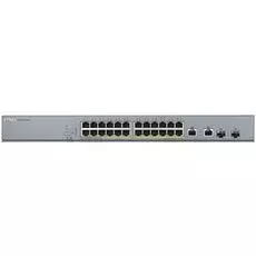 Коммутатор PoE ZYXEL GS1350-26HP для IP-видеокамер, 24xGE PoE+, 2xCombo (SFP/RJ-45), бюджет PoE 375 Вт, дальность передачи питания до 250 м