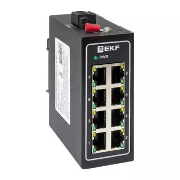 Коммутатор промышленный неуправляемый EKF TSX-U-8T U-8T 8 портов 10/100Base-T(X) RJ45 монтаж на DIN-рейку TSX