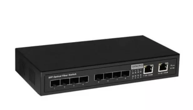 Коммутатор промышленный OSNOVO SW-7028 (УЦЕНЕННЫЙ) Gigabit Ethernet на 8 SFP + 2 RJ45 портов, 8 x GE