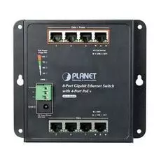 Коммутатор промышленный Planet WGS-804HP IP30 8xGE настенный 4-Port 802.3AT POE+ (-10 to 60 C), dual