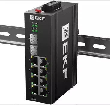 Коммутатор промышленный управляемый EKF TSX-ML2-2GX/SFP-8GTP уровня L2 ML2-2GX/SFP-8GTP 2 порта 1000Base-X SFP 8 портов 10/100/1000Base-T(X) RJ45 c Po