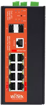 Коммутатор промышленный управляемый Wi-Tek WI-PMS310GF-Alien-I v2 L2 8PoE 1000Base-T + 2 SFP 1000Base-X