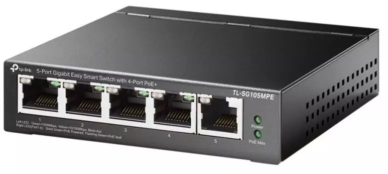 Коммутатор TP-LINK TL-SG105MPE 5-Port Gigabit Easy Smart Switch with 4-Port PoE+