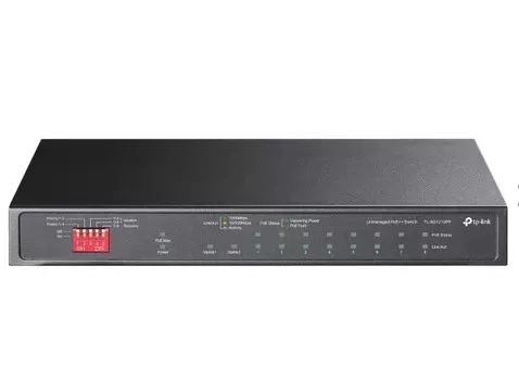 Коммутатор TP-LINK TL-SG1210PP настольный с 9 гигабитными портами (6 портов PoE+, 2 порта PoE++) и комбинированным гигабитным портом RJ45/SFP