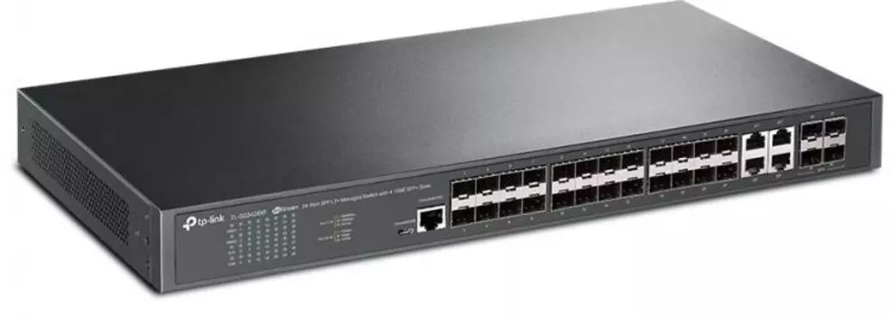 Коммутатор TP-LINK TL-SG3428XF JetStream L2+ Managed JetStream 20 гигабитных портов SFP, 4 порта SFP+ 10 Гбит/с и 4 комбинированных порта SFP/RJ45