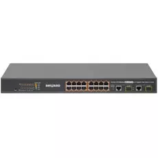 Коммутатор управляемый Beward STW-1622HP 16 портов 10/100 Мбит/с (все с поддержкой High PoE) + 2 Shared SFP 10/100/1000 Мбит/с, PoE бюджет 220 Вт