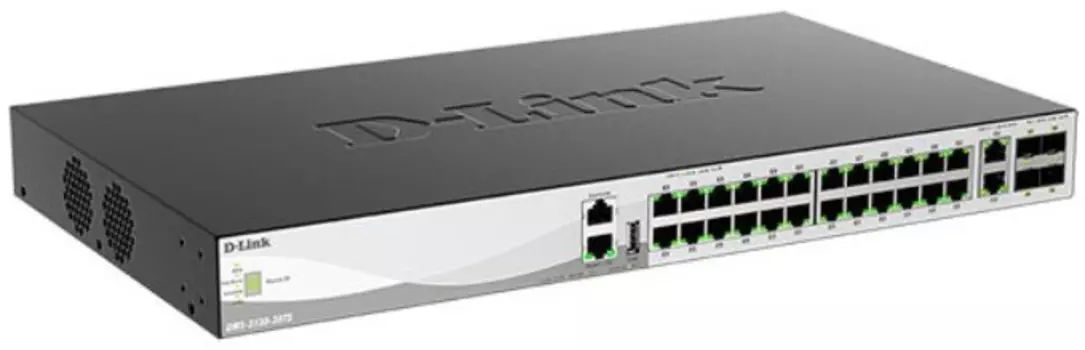 Коммутатор управляемый D-link DMS-3130-30TS/A1A L3 Stackable Switch 24x2.5GBase-T, 2x10GBase-T, 4х25GBase-X SFP28