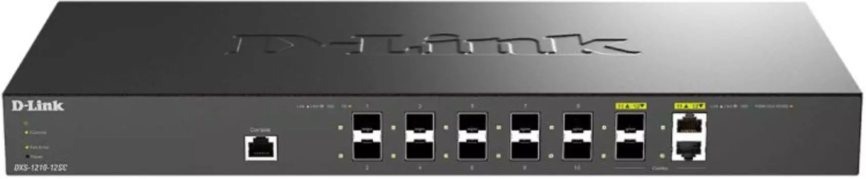 Коммутатор управляемый D-link DXS-1210-12SC/B1A 10x10GBase-X SFP+, 2xCombo 10GBase-T/10GBase-X SFP+, L2+, 19"