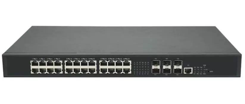 Коммутатор управляемый GIGALINK GL-SW-G305-30P L3 PoE, Stack, 24*1/2.5 Гбит/с PoE (8 портов 802.3BT, 16 портов 802.3at), 6*1/10Гбит/с SFP+, PoE 740Вт