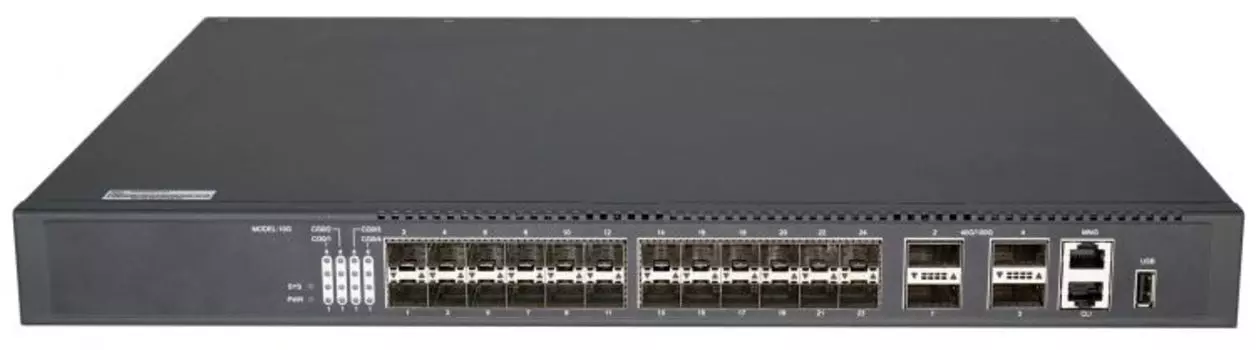 Коммутатор управляемый GIGALINK GL-SW-X304-28SQ уровня ядра сети, L3, 24 10Гб/с SFP+, 4* 40/100Гб/с QSFP28, 1 RJ45 консольный порт, 1 MGMT, 2 блока пи