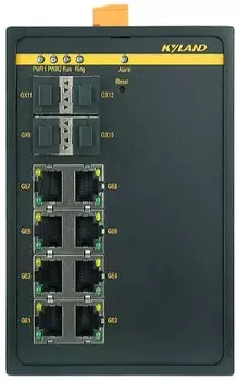 Коммутатор управляемый Kyland SICOM3000A 300071679 4 100/1000Base-X SFP ports, 8 10/100Base-TX ports, RS232 RJ45, 12-24VDC(9-36VDC) dual redundant pow