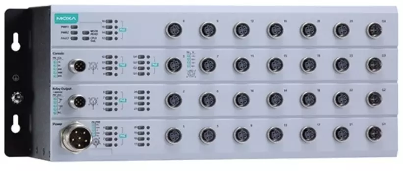 Коммутатор управляемый MOXA TN-4528A-16PoE-4GPoE-WV-T L2: 16*10/100 BaseT(X) Ethernet с POE+, 4*10/100/1000BaseT(X) c POE+, 8*10/100BaseT(X), разъемы
