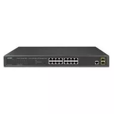 Коммутатор управляемый Planet GS-4210-16T2S IPv6, 16x10/100/1000Base-T + 2x100/1000MBPS SFP Web-Smart/SNMP