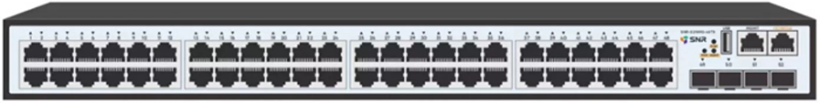 Коммутатор управляемый SNR SNR-S2989G-48TX уровня 2, 48 портов 10/100/1000Base-T, 4 порта 1/10G SFP+
