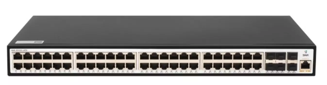 Коммутатор управляемый SNR SNR-S5110G-48TX-POE уровня 2+, 48 портов 10/100/1000Base-T, 6 портов 1/10G SFP+, бюджет PoE 370 Вт, встроенный БП ~220V AC
