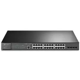 Коммутатор управляемый TP-LINK TL-SG3428MP 24x10/100/1000 PoE+ (Бюджет 384Вт), 4xSFP, 1 консольный порт RJ45, 1 консольный порт Micro-USB, L2+, 19"