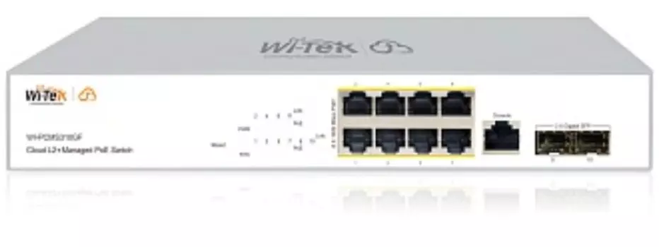 Коммутатор управляемый Wi-Tek WI-PCMS310GF v2 PoE бюджет 150Вт, порты 8GE PoE, 2SFP, Cloud