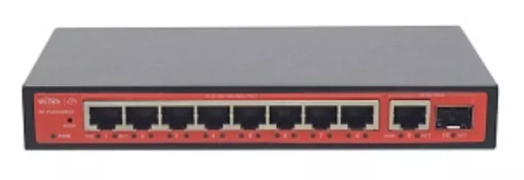 Коммутатор Wi-Tek WI-PCES308GF настраиваемый PoE 60Вт, порты 8 PoE GE + 1 GE + 1 SFP, Easy Smart
