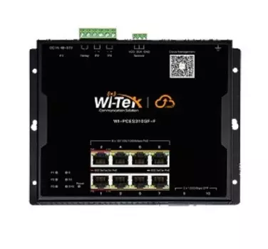 Коммутатор Wi-Tek WI-PCES310GF-F промышленный плоскопанельный настраиваемый, PoE, 8GE+2SFP