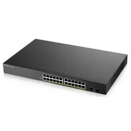 Коммутатор ZYXEL GS1900-24HPv2 Smart L2 PoE+, rack 19", 24xGE PoE+, 2xSFP, бюджет PoE 170 Вт