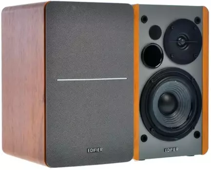 Компьютерная акустика 2.0 Edifier R1280T Silver/Brown активные, 2 x 21W RMS, 75-18000Гц, дерево, пульт ДУ