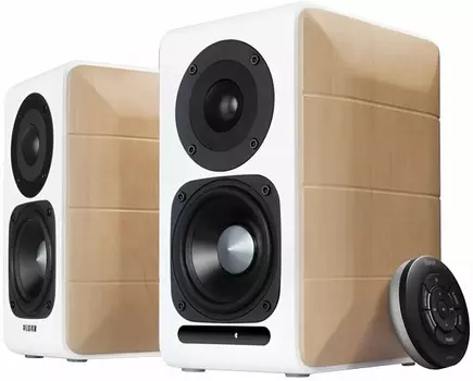 Компьютерная акустика 2.0 Edifier S880DB белая/дерево, 2*44Вт, 55-20кГц, BT, USB, optical coaxial, PC, AUX