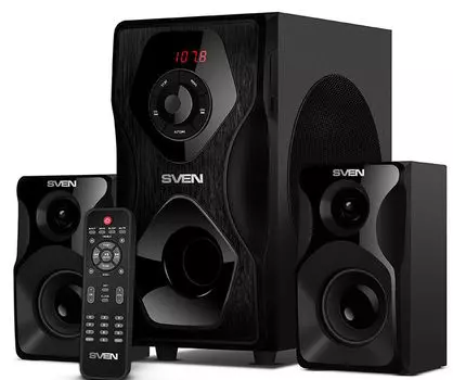 Компьютерная акустика 2.1 Sven MS-2055 (SV-016609) (УЦЕНЕННЫЙ) 55 Вт, 40-20000, USB, SD, черные