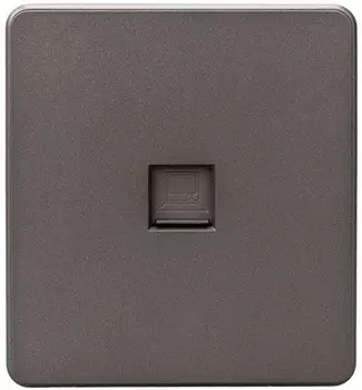 Компьютерная розетка KRANZ KR-78-0724-2 MIELE ROUND RJ45 кат6 с/у титан