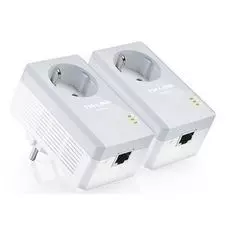 Комплект адаптеров Powerline TP-LINK TL-PA4010PKIT 500 Мбит/с, Fast Ethernet, со встроенной розеткой, 2 шт