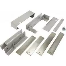 Комплект ALer МК AL-150PR-Glass серый, для крепления замка AL-150PRemium (вместе с пластиной якоря) на стеклянные распашные двери, открывающиеся в одн