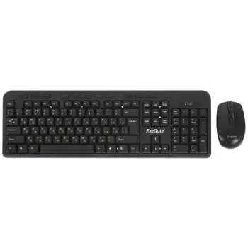 Комплект беспроводной Exegate Professional Standard Combo MK240 EX286220RUS (клавиатура полноразмерная влагозащищенная 115кл. + мышь оптическая 800/10
