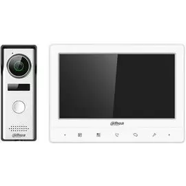 Комплект Dahua DHI-KTA02 DHI-VTH1020J+DHI-VTO1000J 7-дюймовый TFT-экран; функция видеодомофона: разблокировка, голосовой вызов, видеозвонок, регулиров