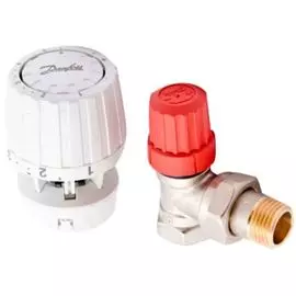 Комплект Danfoss 013G2235 (клапан двухтрубный угловой 013G7015 RTR-N Ду-20 + термостатический элемент 013G7091 RTR 7091) в блистере