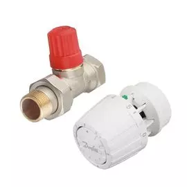 Комплект Danfoss 013G2236 (клапан двухтрубный прямой 013G7016 RTR-N Ду-20 + термостатический элемент 013G7091 RTR 7091) в блистере