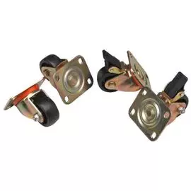 Комплект Datarex DR-460000 роликов (4шт), 2 шт с тормозом, 2 обычных, нагрузка 150 кг на ролик