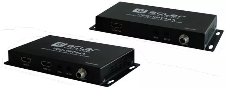 Комплект Ecler VEO-XPT44A устройств для передачи сигналов HDMI 4K, двунаправленного питания, ИК и RS-232 по витой паре HDBaseT