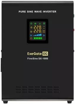 Комплект Exegate FineSine SX-1000.LCD.AVR.2SH EX296545RUS ИБП EX295997RUS + батарея 45Aч EX285666RUS 1шт (инвертор, синус, для котла, настенный) 1000V