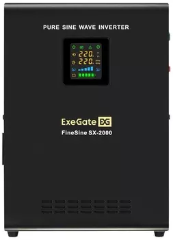 Комплект Exegate FineSine SX-2000.LCD.AVR.2SH EX296585RUS ИБП EX296001RUS + батарея 26Aч EX282970RUS 2шт (инвертор, синус, для котла, настенный) 2000V
