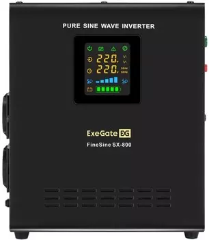 Комплект Exegate FineSine SX-800.LCD.AVR.2SH EX296525RUS ИБП EX295996RUS + батарея 65Aч EX282980RUS 1шт (инвертор, синус, для котла, настенный), 800VA