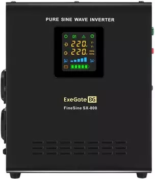 Комплект Exegate FineSine SX-800.LCD.AVR.2SH EX296519RUS ИБП EX295996RUS + батарея 33Aч EX285664RUS 1шт (инвертор, синус, для котла, настенный), 800VA