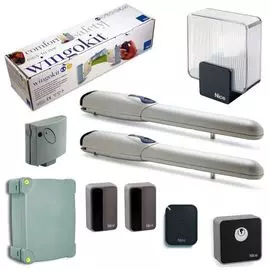 Комплект NICE WINGO4KCE привод WG4000 - 2 шт, блок управления A60/A, приемник SMXI, фотоэлементы EPM - 1 пара, замковый переключатель EKS, лампа EL, п